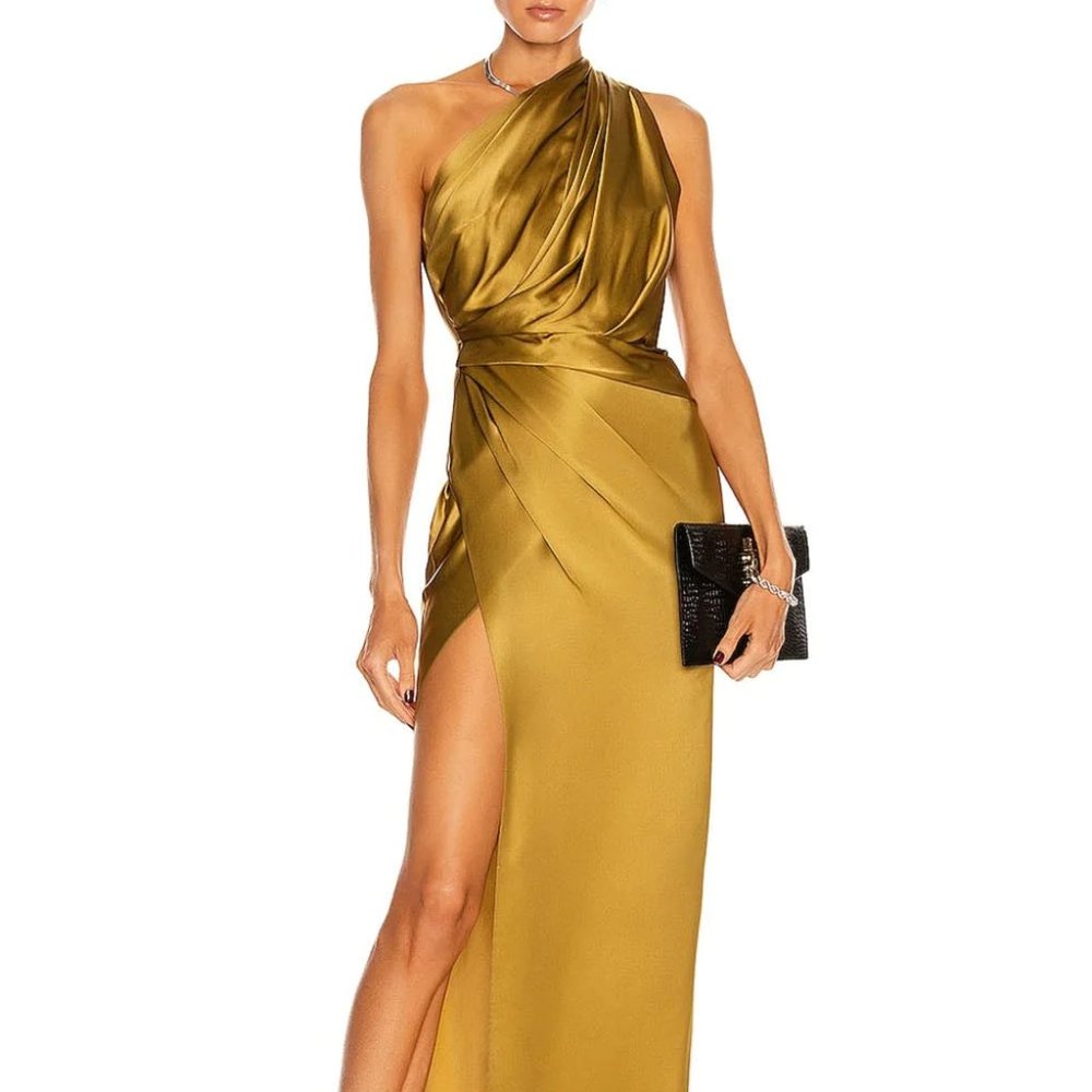 NEW Najma Gold Satin Maxi Dress